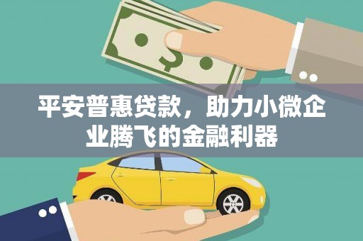 普宁平安普惠贷款，助力小微企业腾飞的金融利器