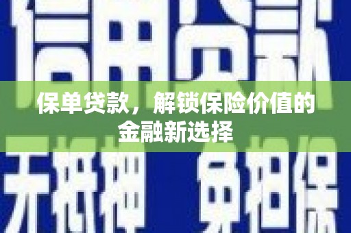普宁保单贷款，解锁保险价值的金融新选择