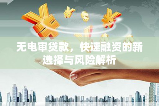 普宁无电审贷款，快速融资的新选择与风险解析