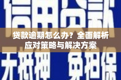 普宁贷款逾期怎么办？全面解析应对策略与解决方案