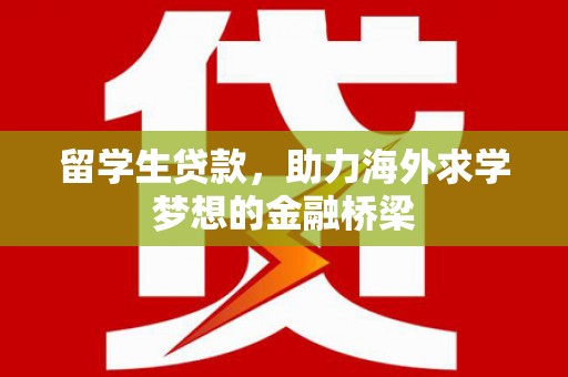 普宁留学生贷款，助力海外求学梦想的金融桥梁
