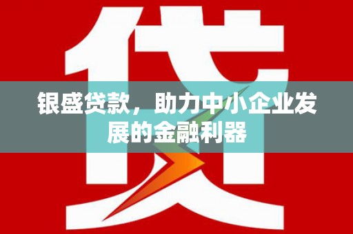 普宁银盛贷款，助力中小企业发展的金融利器