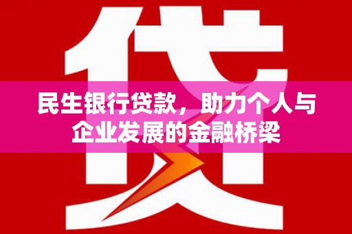 普宁民生银行贷款，助力个人与企业发展的金融桥梁