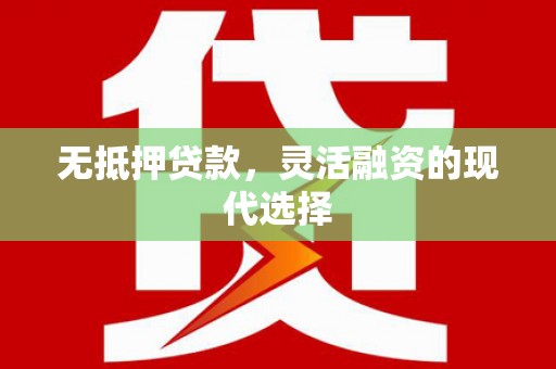 普宁无抵押贷款，灵活融资的现代选择