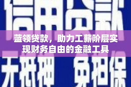 普宁蓝领贷款，助力工薪阶层实现财务自由的金融工具