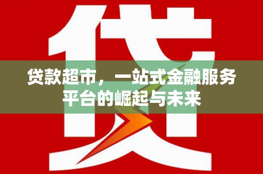 普宁贷款超市，一站式金融服务平台的崛起与未来
